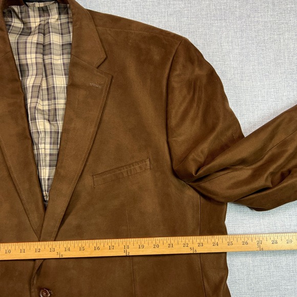 Lauren Ralph Lauren Faux Suede Blazer Sport Coat Men 50R Brown Classic Academia - Picture 8 of 12